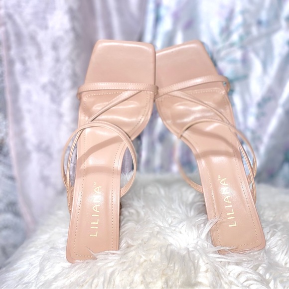 NUDE PINK SQUARE TOE HEEL - Picture 4 of 4